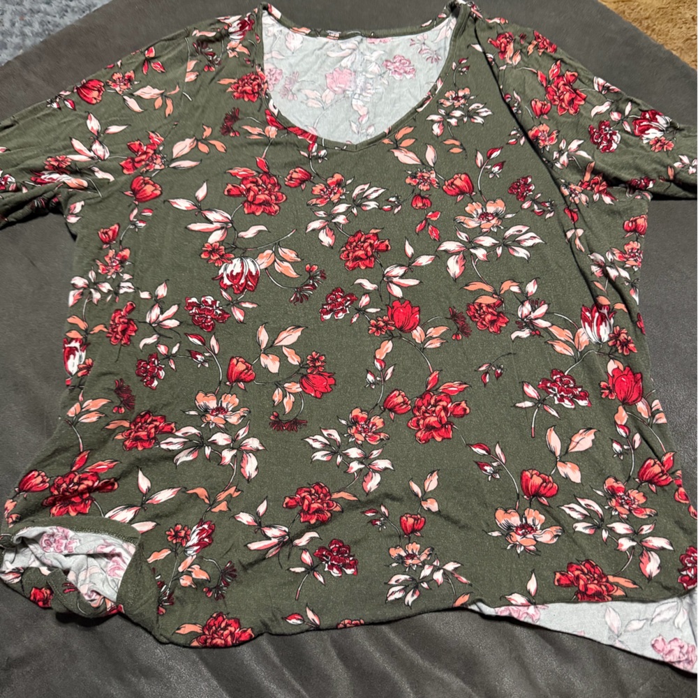 Floral Green Blouse